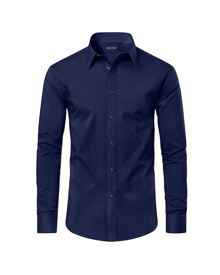 Men's Slim Fit Long Sleeve Classic Dress Shirt image number 1