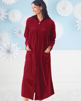 Velour Smocked Robe thumbnail number 1