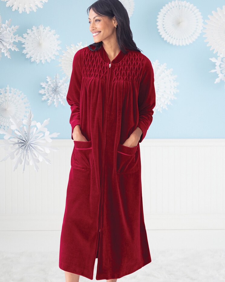 Velour Smocked Robe image number 1