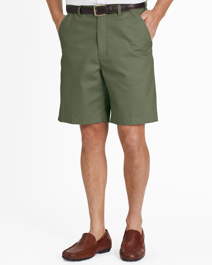 JohnBlairFlex Adjust-A-Band Relaxed-Fit Plain-Front Shorts image number 1