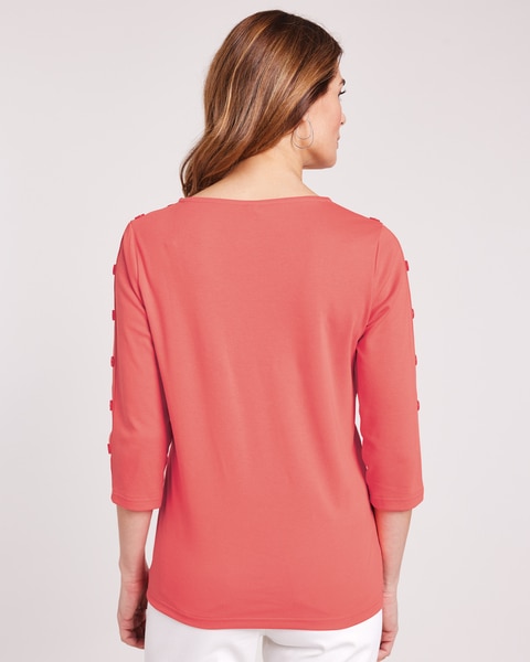 Button Trim Sailor Top