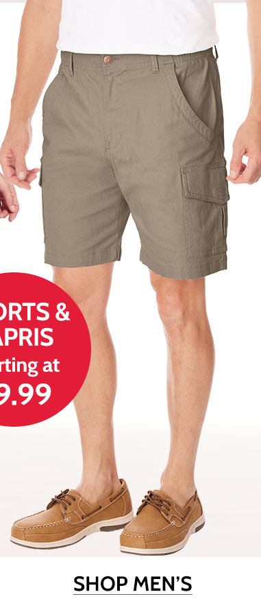 shorts & capris sarting at $9.99 shop men's