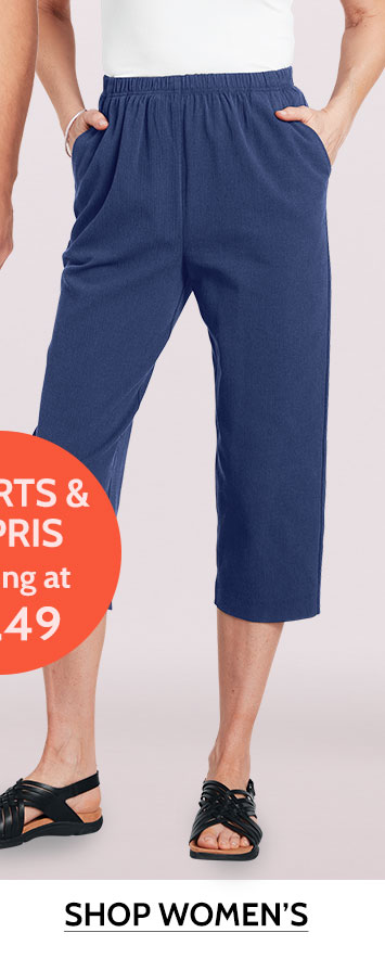 shorts & capris sarting at $8.49 shop women's