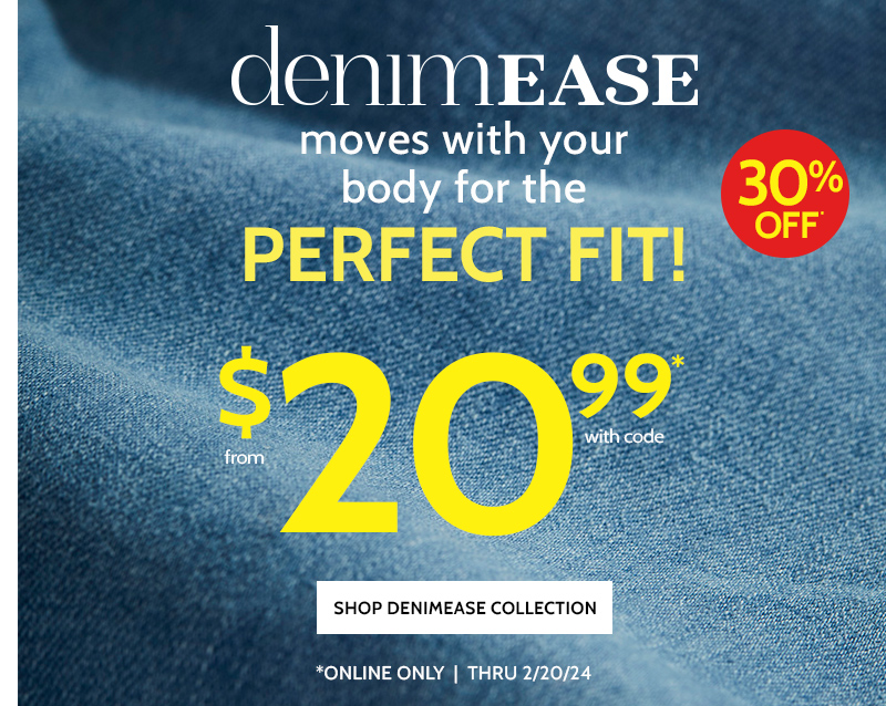 denimease moves with your body for the perfect fit! starting at $20.99 with code shop denimease collection