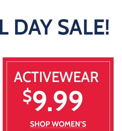 activewear $9.99 shop women's