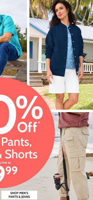 50% off* jeans, pants, capris & shorts styles as low as $9.99 including denimease johnblairflex haband shop men's pants & jeans