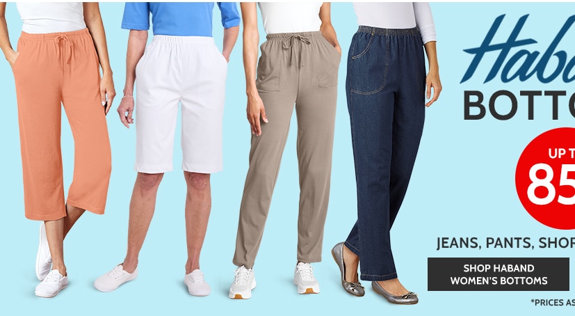 haband bottoms  up to 85% off jeans, pants, shorts, capris & more! shop haband women's bottoms