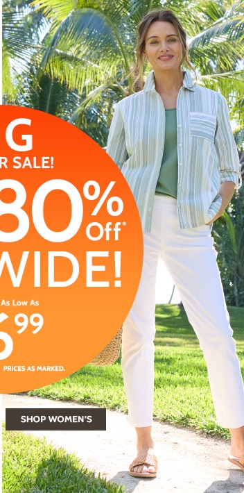 big summer sale! 50 - 80% off* sitewide! styles as low as $6.99 shop men's *no code needed | prices as marked