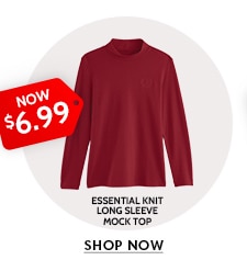 now $6.99 essential knit long sleeve mock top shop now
