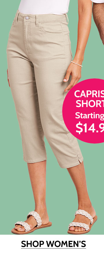 capris & shorts start at $14.99 shop women's