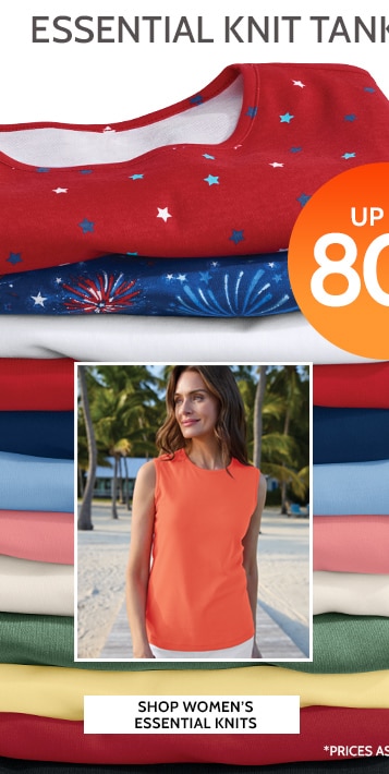 essential knit tanks up to 80% off* shop women's essential knit tanks * prices as marked