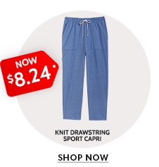 now $8.42 knit drawstring sport capri shop now