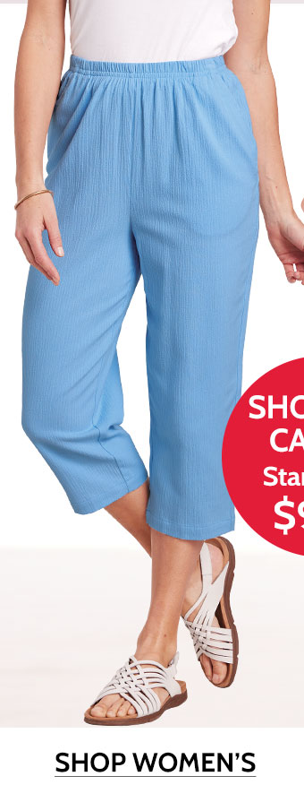 shorts & capris sarting at $9.99 shop women's