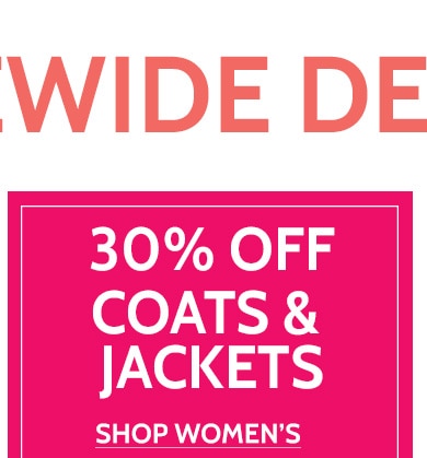 30% off coats & jackets shop women's