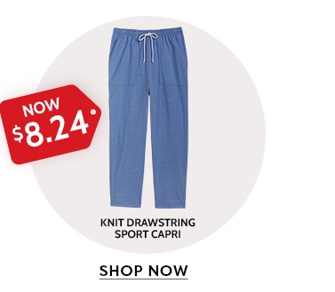 now $8.24 knit drawstring sport capris shop now