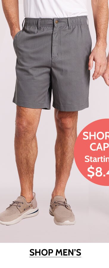 shorts & capris sarting at $8.49 shop men's