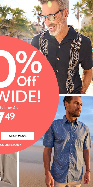 50% off* sitewide! styles as low as $7.49 shop men's use promo code: B5qny