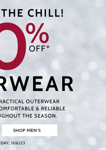 hello autumn! 30% off* Outerwear our stylish and practical outerwear will make a warm, comfortable & reliable companion throughout the season. shop men's ends wednesday, 11/6/23