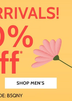 new arrivals! 50% off* shop men's use code: B5QNY