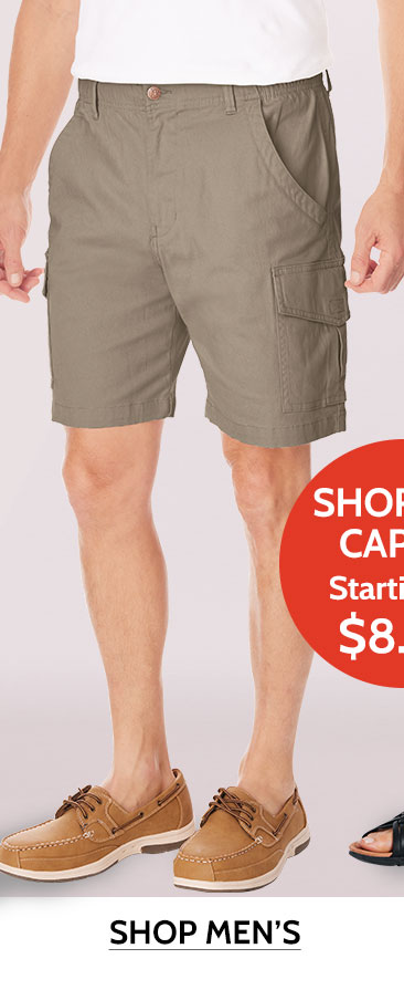 shorts & capris sarting at $8.49 shop men's