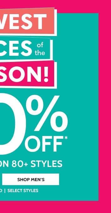 Lowest prices of the season! Up to 50% off - big savings on 80+ styles. Shop Men's