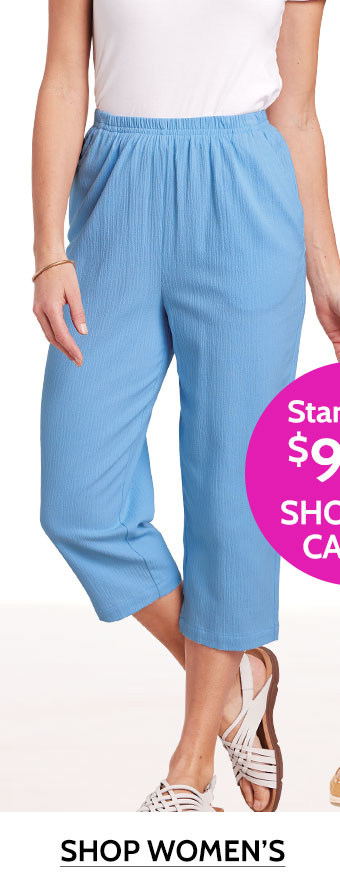 starting at $9.99 shorts & capris shop women's