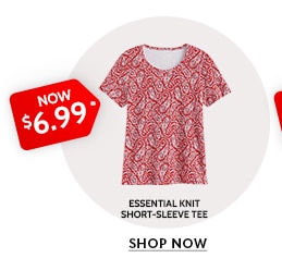 now $6.99 essential knit short-sleeve tee shop now