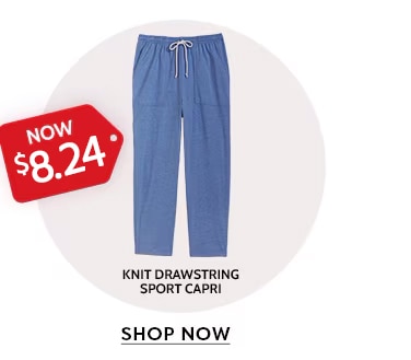 now $8.42 knit drawstring sport capri shop now