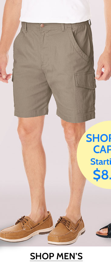 shorts & capris sarting at $8.49 shop men's