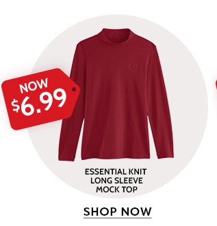 now $6.99 essential knit long sleeve mock top shop now