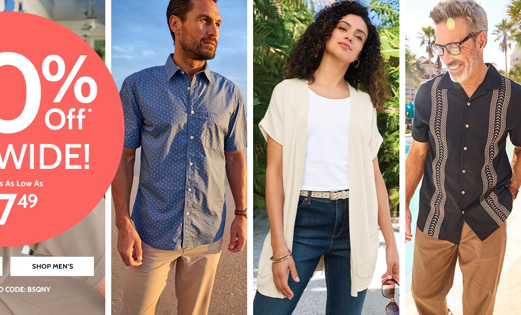 50% off* sitewide! styles as low as $7.49 shop men's use promo code: B5qny