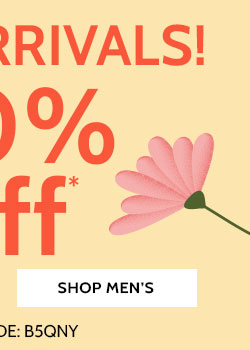 new arrivals! 50% off* shop men's use code: B5QNY