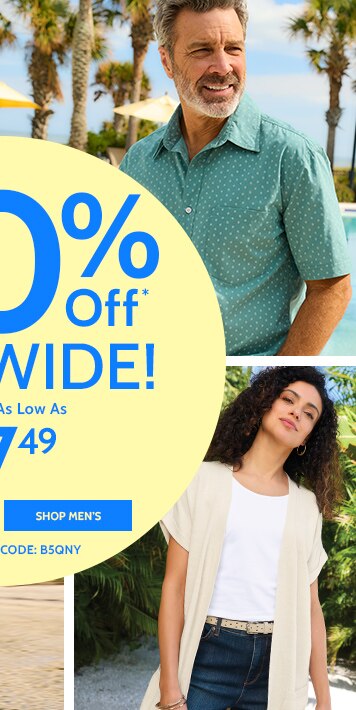 50% off* sitewide! styles as low as $7.49 shop men's use promo code: B5qny