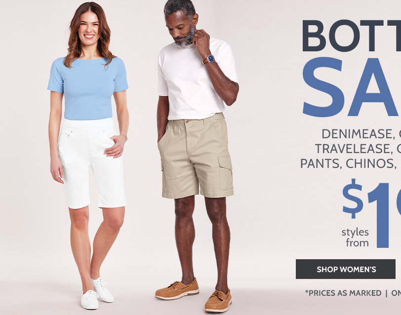 bottoms sale! denimease, classicease, travelease, capris, jbflex, pants, chino's, shorts & more! styles from $19.99* shop women's *prices as marked | online only | ends 4/1/24