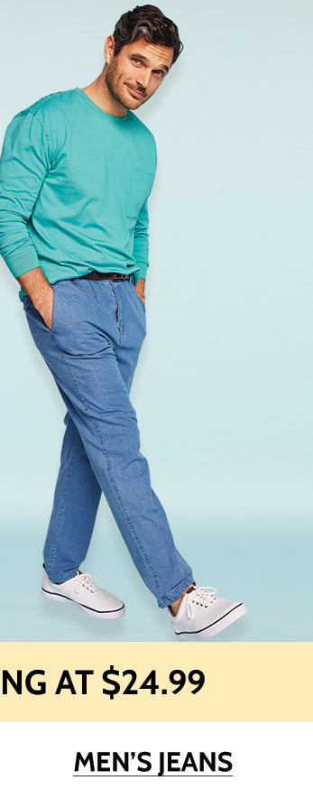 denim starting $24.99 men's jeans