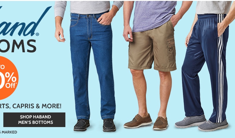 haband bottoms  up to 80% off jeans, pants, shorts, capris & more! shop haband men's bottoms