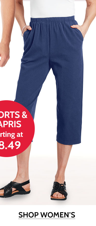 shorts & capris sarting at $8.49 shop women's
