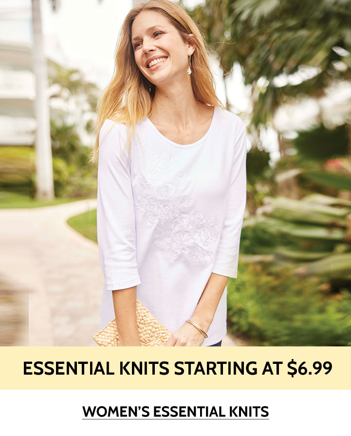 essential knits starting $6.99 women's essential knits