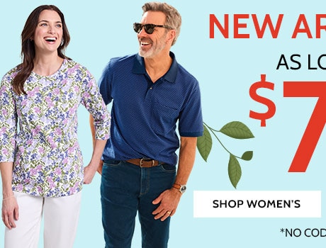 new arrivals! as low as $7.49 shop women's prices as marked