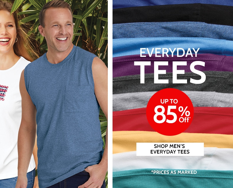 everyday tees up to 85% off, shop men's everyday tees (prices as marked)