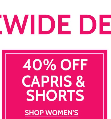 40% off capris & shorts shop women's