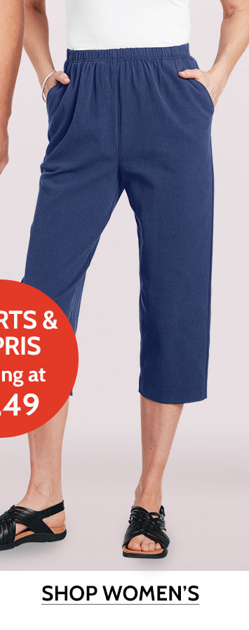 shorts & capris sarting at $8.49 shop women's
