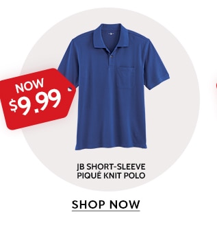 now $9.99 jb short-sleeve pique polo shop now