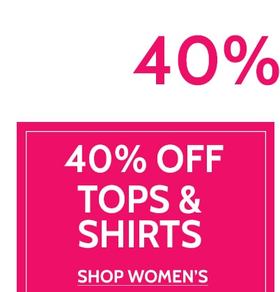 40% off tops & shirts shop women's