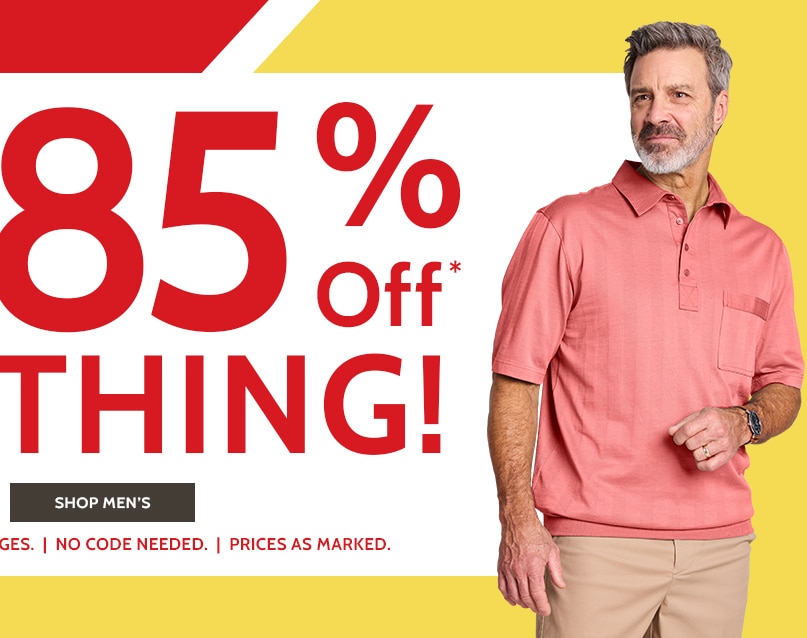 60 - 80% off* everything! shop men's *all sales final | no returns or exchanges | no code needed | prices as marked