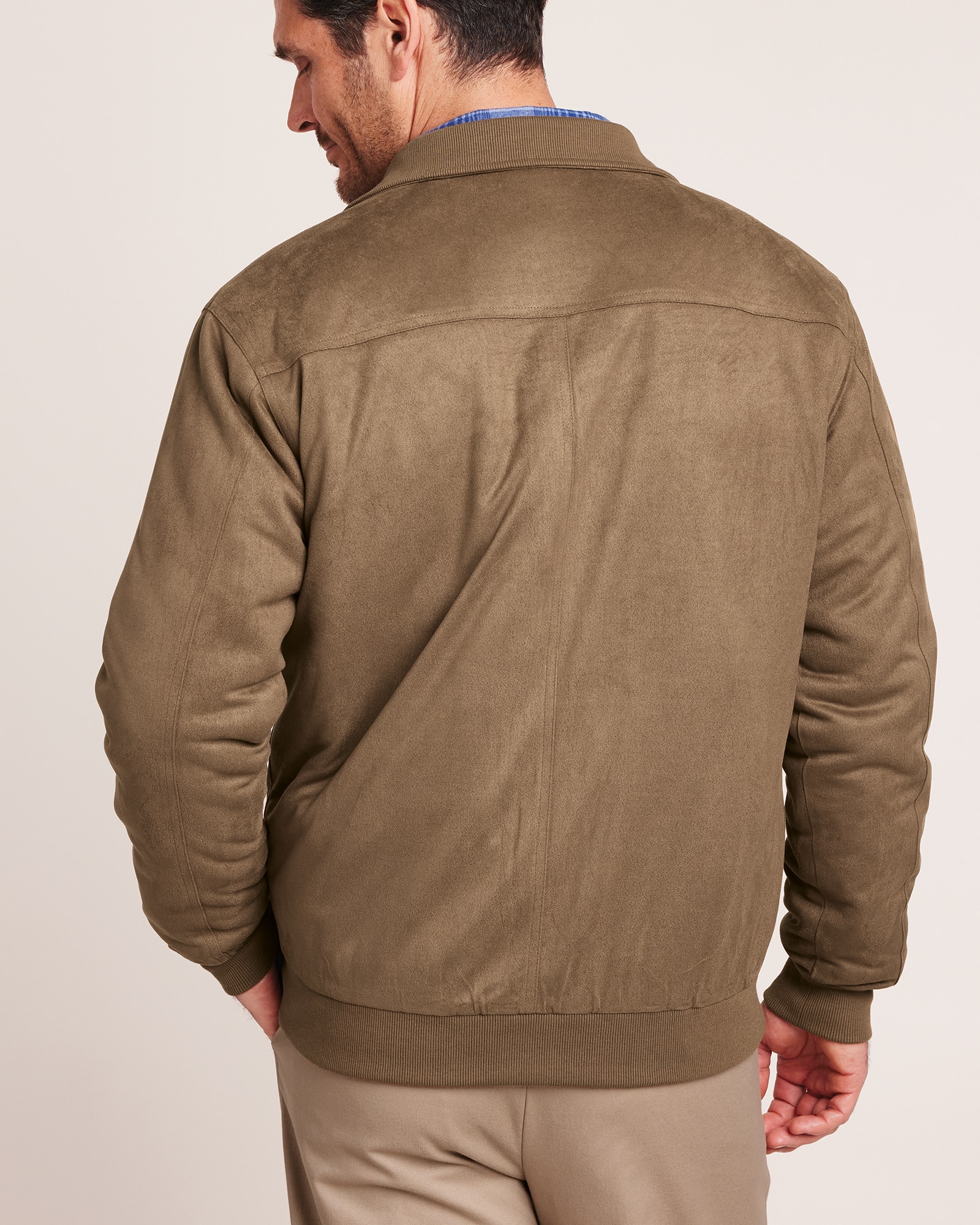Microsuede bomber jacket online